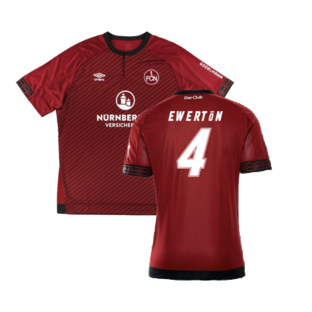 '18-'19 Nurnberg Home Shirt (M) (Mint) (Ewerton 4) Polyester Made By: Umbro Men's Maroon Medium