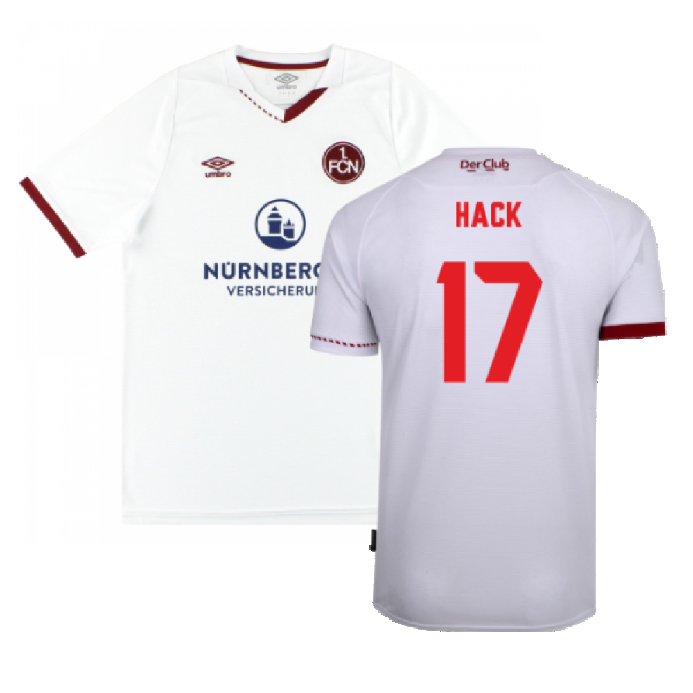 '20-'21 Nurnberg Away Shirt ) (Excellent) (Hack 17) Polyester Made By: Umbro Men's White Extra Large