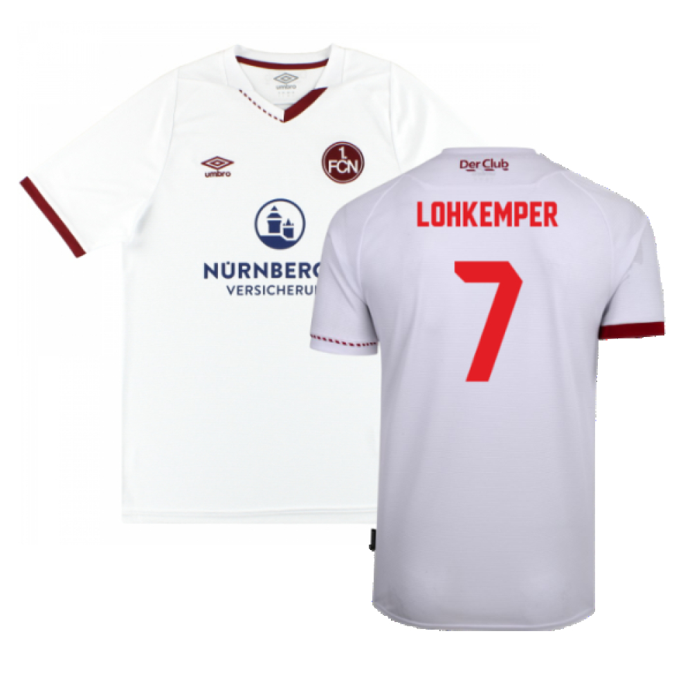 '20-'21 Nurnberg Away Shirt ) (Excellent) (Lohkemper 7) Polyester Made By: Umbro Men's White Extra Large
