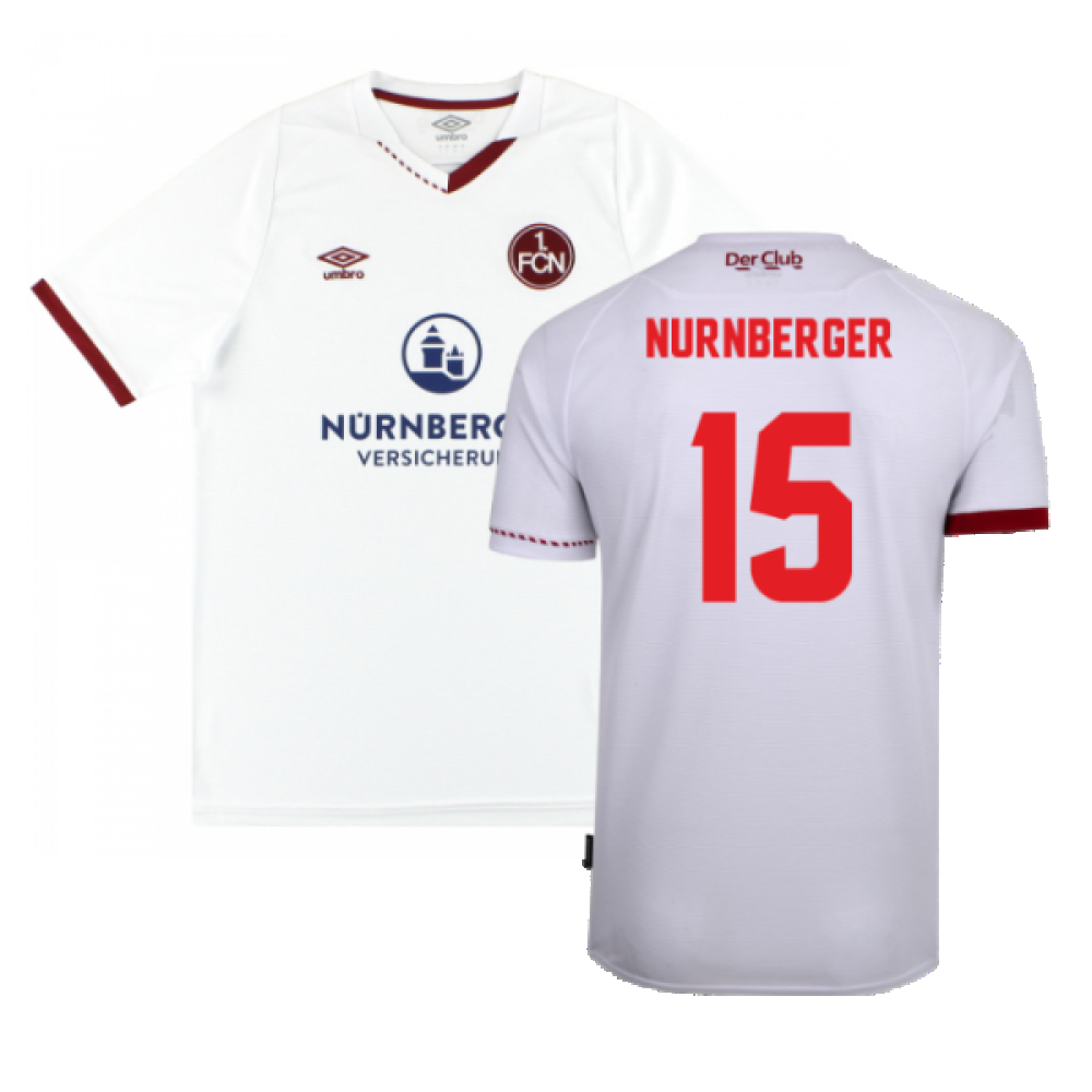'20-'21 Nurnberg Away Shirt ) (Excellent) (Nurnberger 15) Polyester Made By: Umbro Men's White Extra Large