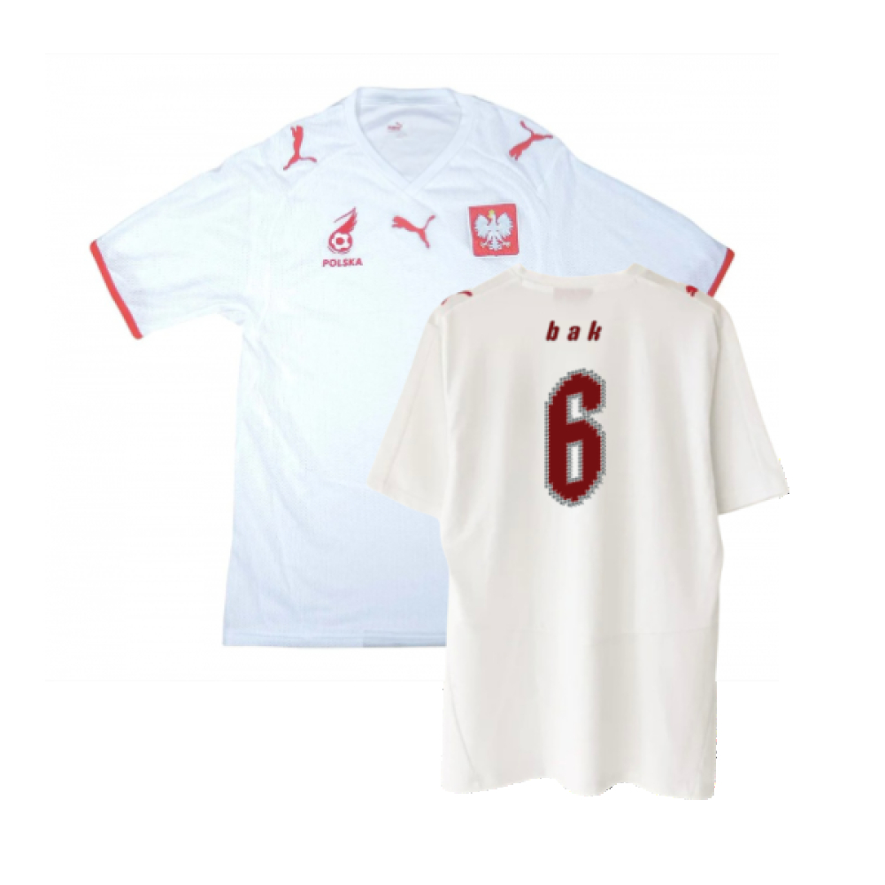 '08-'09 Poland Home Shirt ) (Excellent) (Bak 6) Polyester Made By: Puma Men's White Xxl