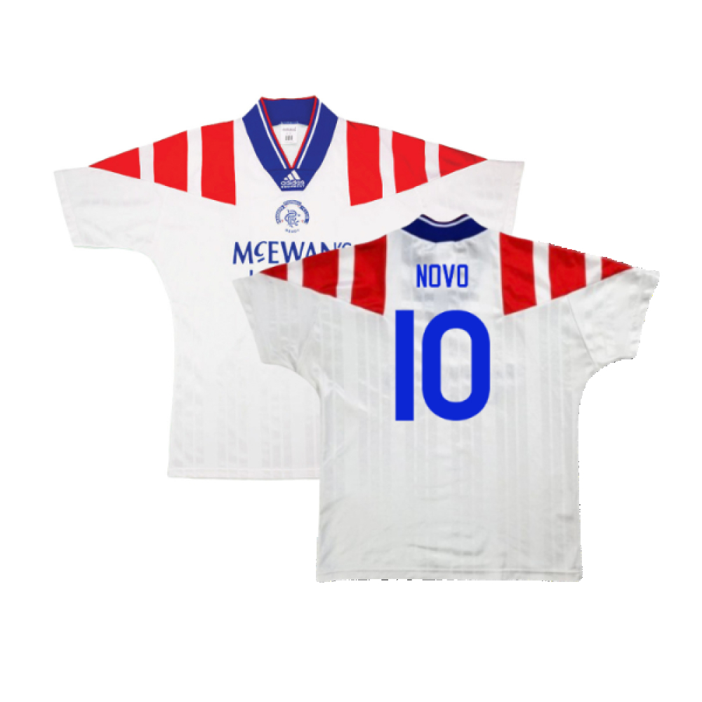 '92-'93 Rangers Away Shirt (Very Good) (Novo 10) Polyester Made By: Adidas Men's White Large