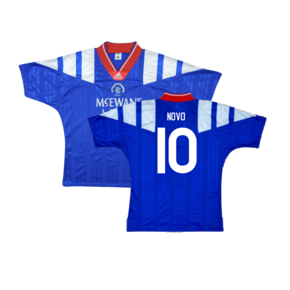 '92-'94 Rangers Home Shirt ) (Excellent) (Novo 10) Polyester Made By: Adidas Men's Blue Extra Large