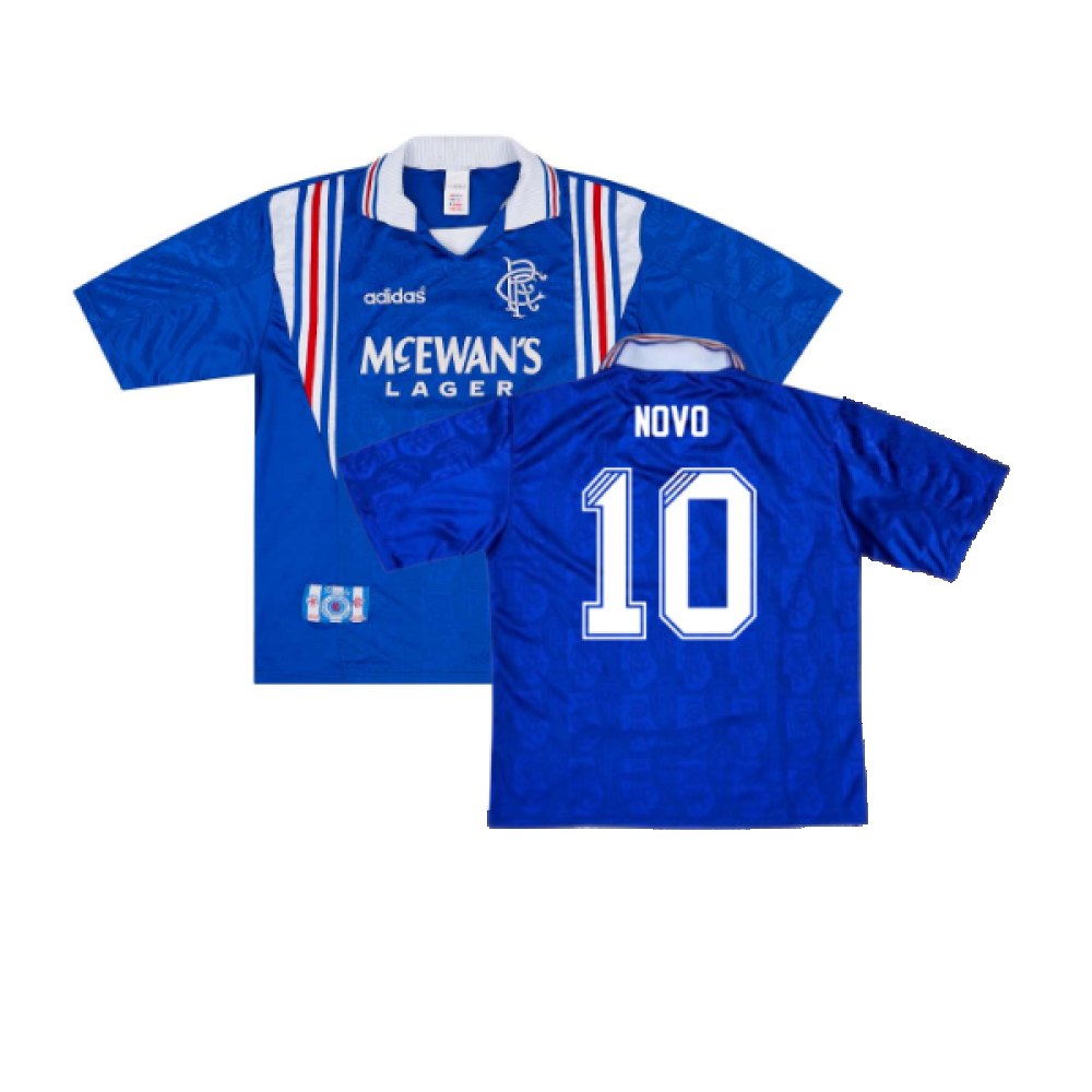 '96-'97 Rangers Home Shirt ) (Excellent) (Novo 10) Polyester Made By: Adidas Men's Blue Extra Large