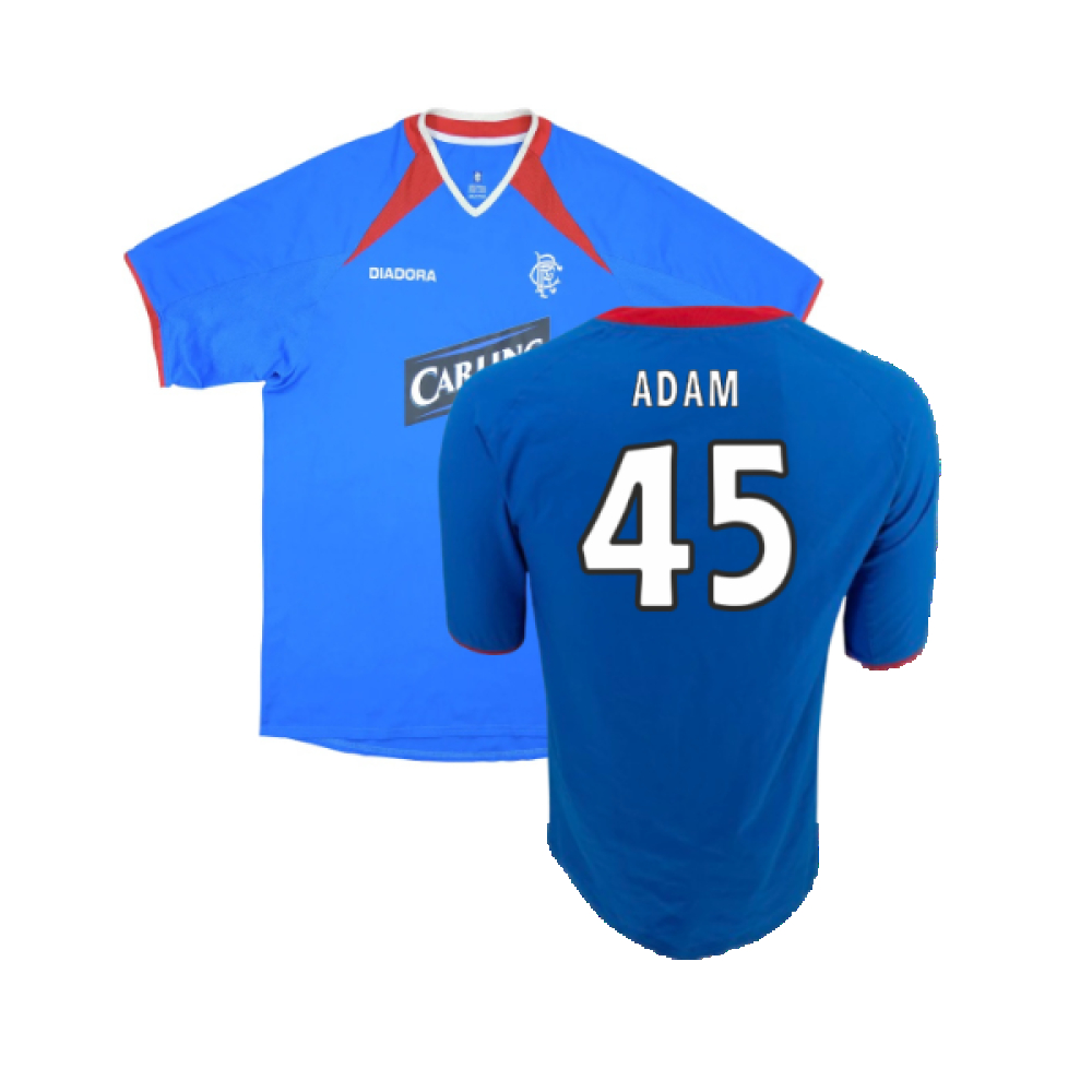 '03-'04 Rangers Home Shirt ) (Excellent) (Adam 45) Polyester Made By: Diadora Men's Blue Xxl