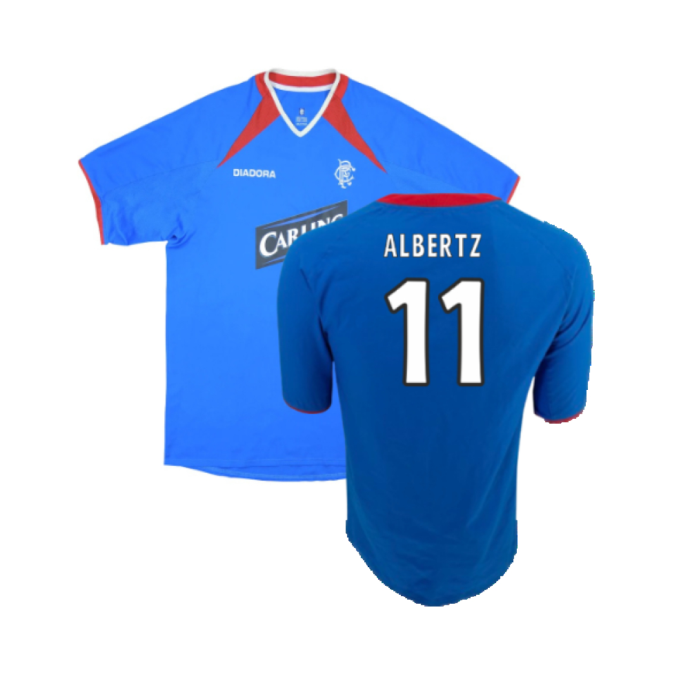 '03-'04 Rangers Home Shirt ) (Excellent) (Albertz 11) Polyester Made By: Diadora Men's Blue Xxl