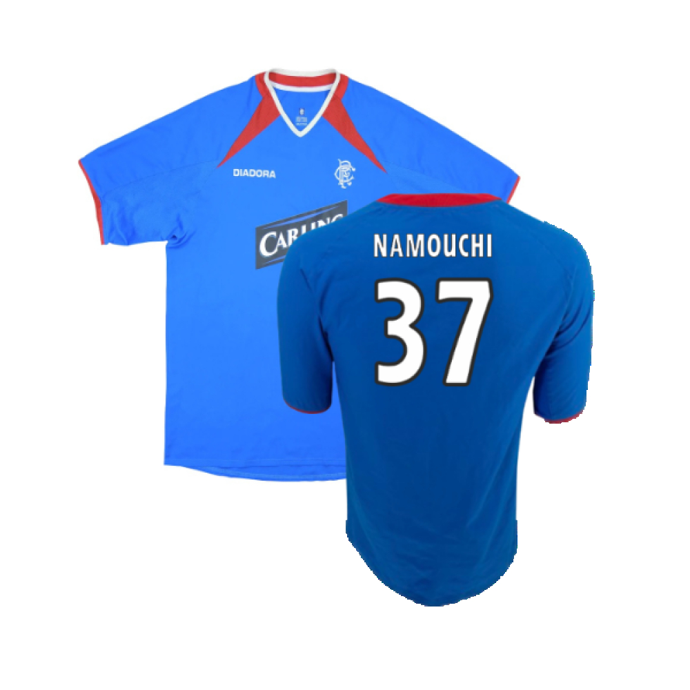 '03-'04 Rangers Home Shirt ) (Excellent) (Namouchi 37) Polyester Made By: Diadora Men's Blue Xxl