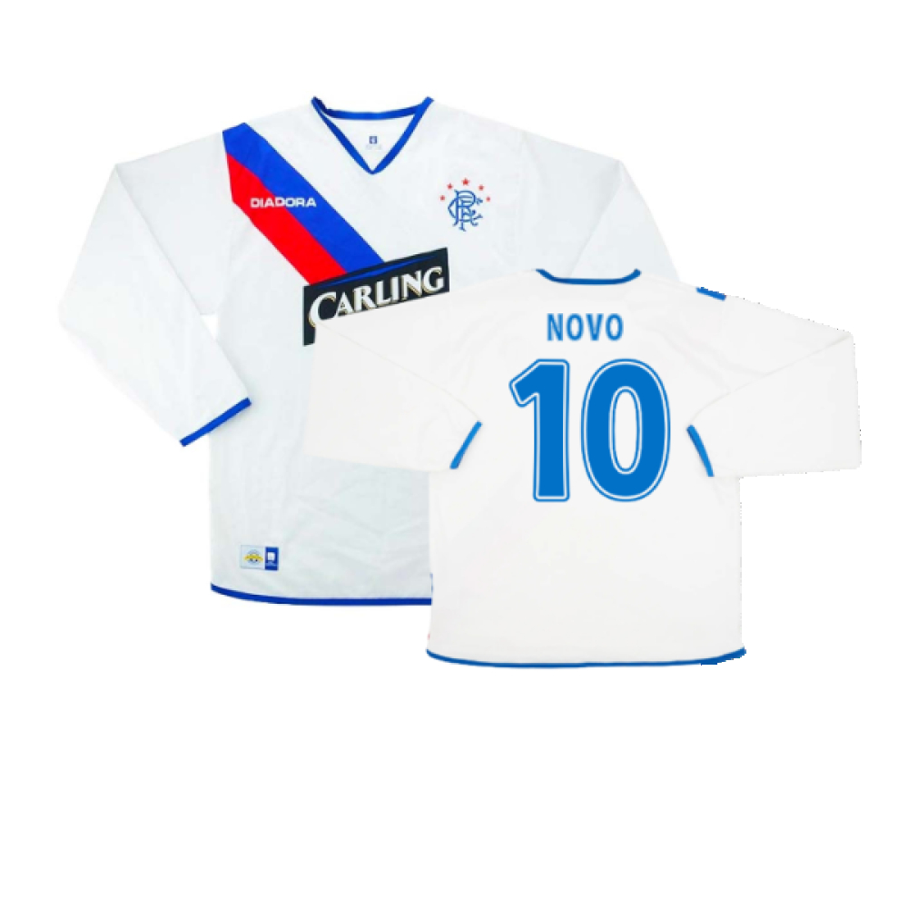 '04-'05 Rangers Away L/S ) (Excellent) (Novo 10) Polyester Made By: Diadora Men's White Xxl