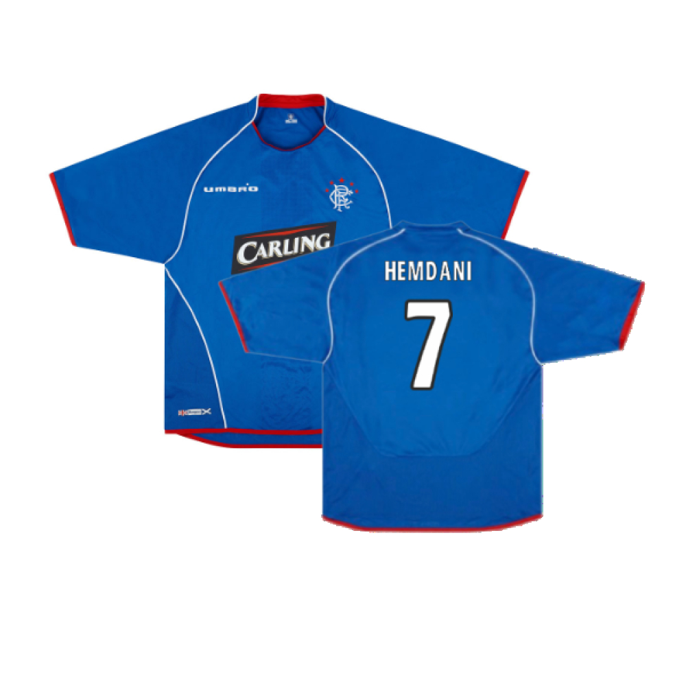 '05-'06 Rangers Home Shirt (Very Good) (Hemdani 7) Polyester Made By: Umbro Men's Blue 3XL