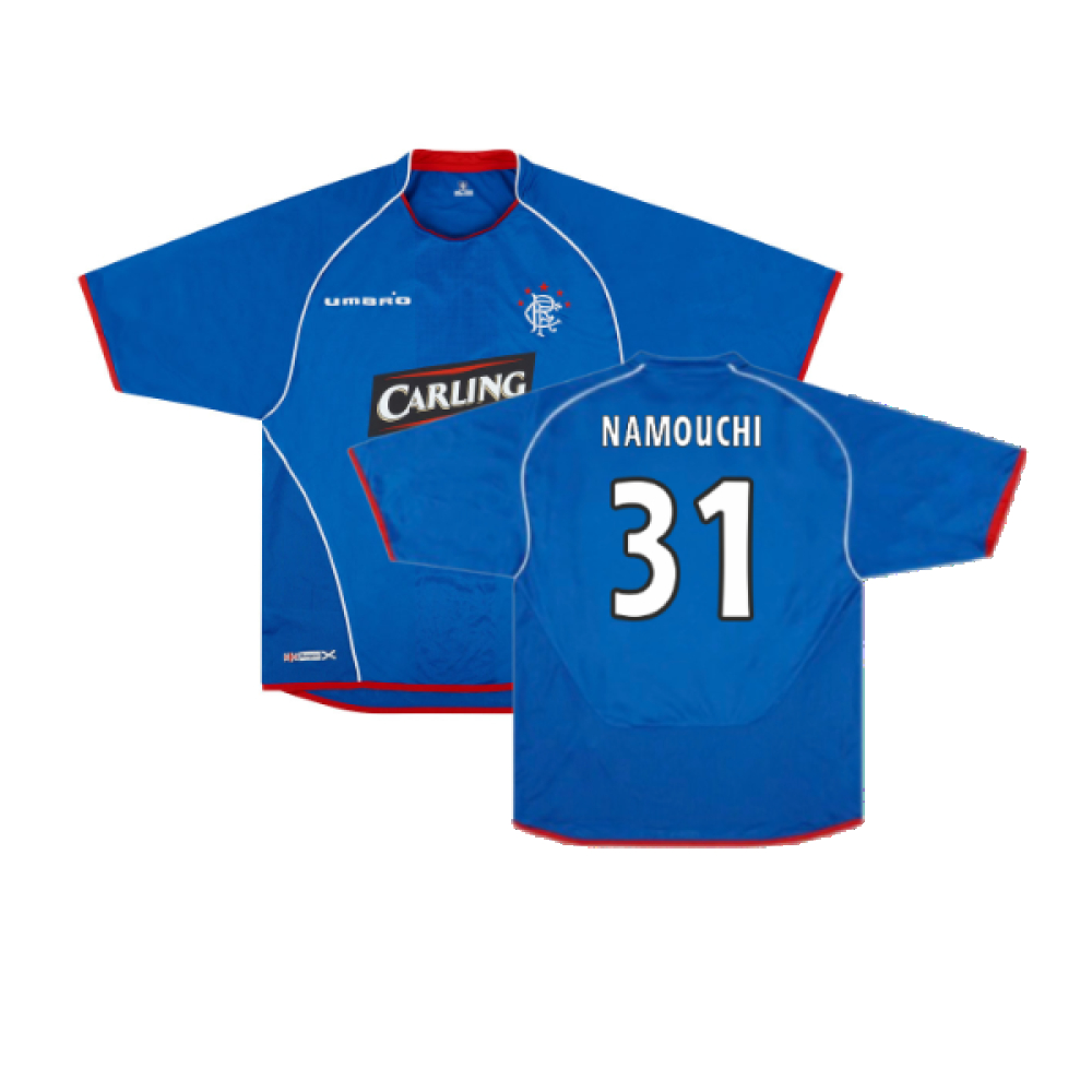 '05-'06 Rangers Home Shirt (Very Good) (Namouchi 31) Polyester Made By: Umbro Men's Blue 3XL