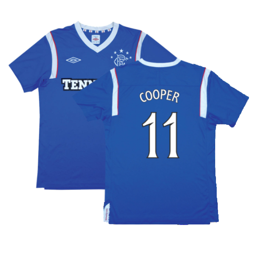 '11-'12 Rangers Home Shirt (Very Good) (Cooper 11) Polyester Made By: Umbro Men's Blue Large