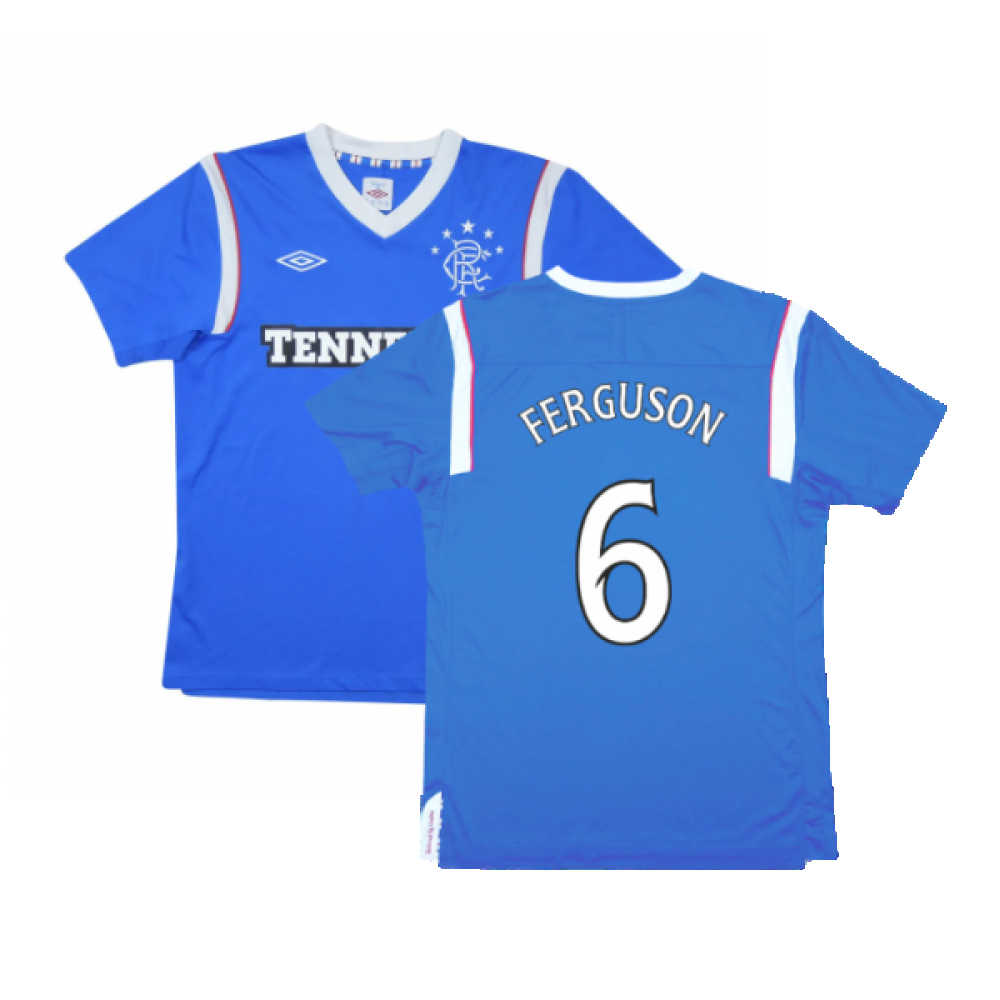 '11-'12 Rangers Home Shirt (M) (Excellent) (Ferguson 6) Polyester Made By: Umbro Men's Black Medium