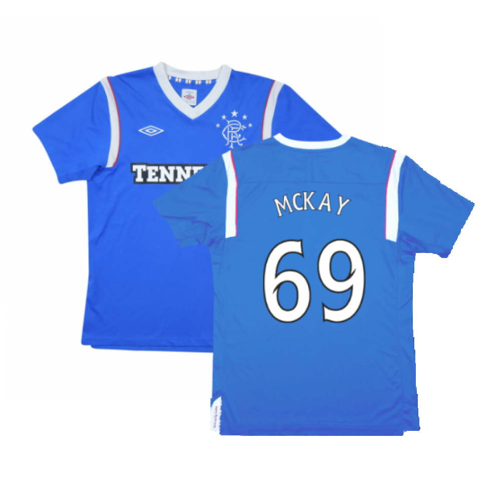 '11-'12 Rangers Home Shirt (M) (Excellent) (Mckay 69) Polyester Made By: Umbro Men's Black Medium