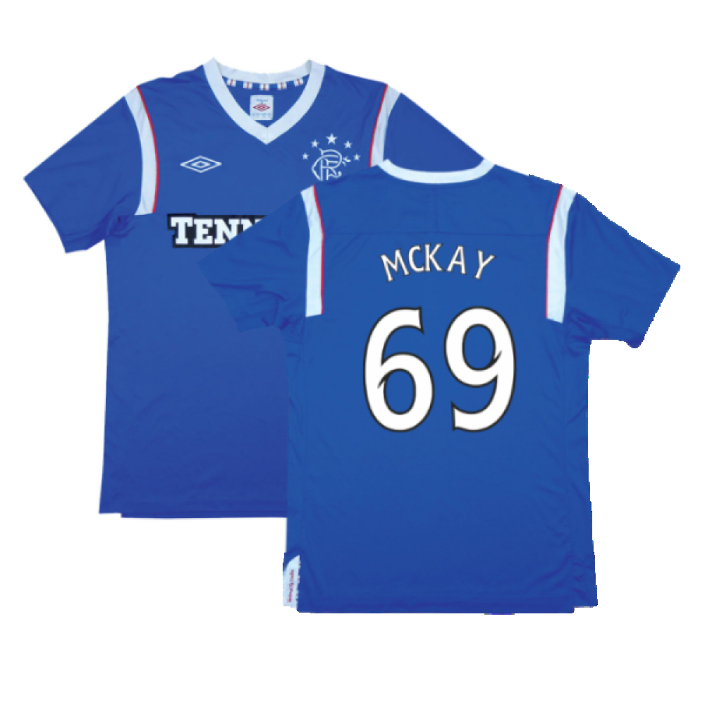 '11-'12 Rangers Home Shirt (Very Good) (Mckay 69) Polyester Made By: Umbro Men's Blue Large