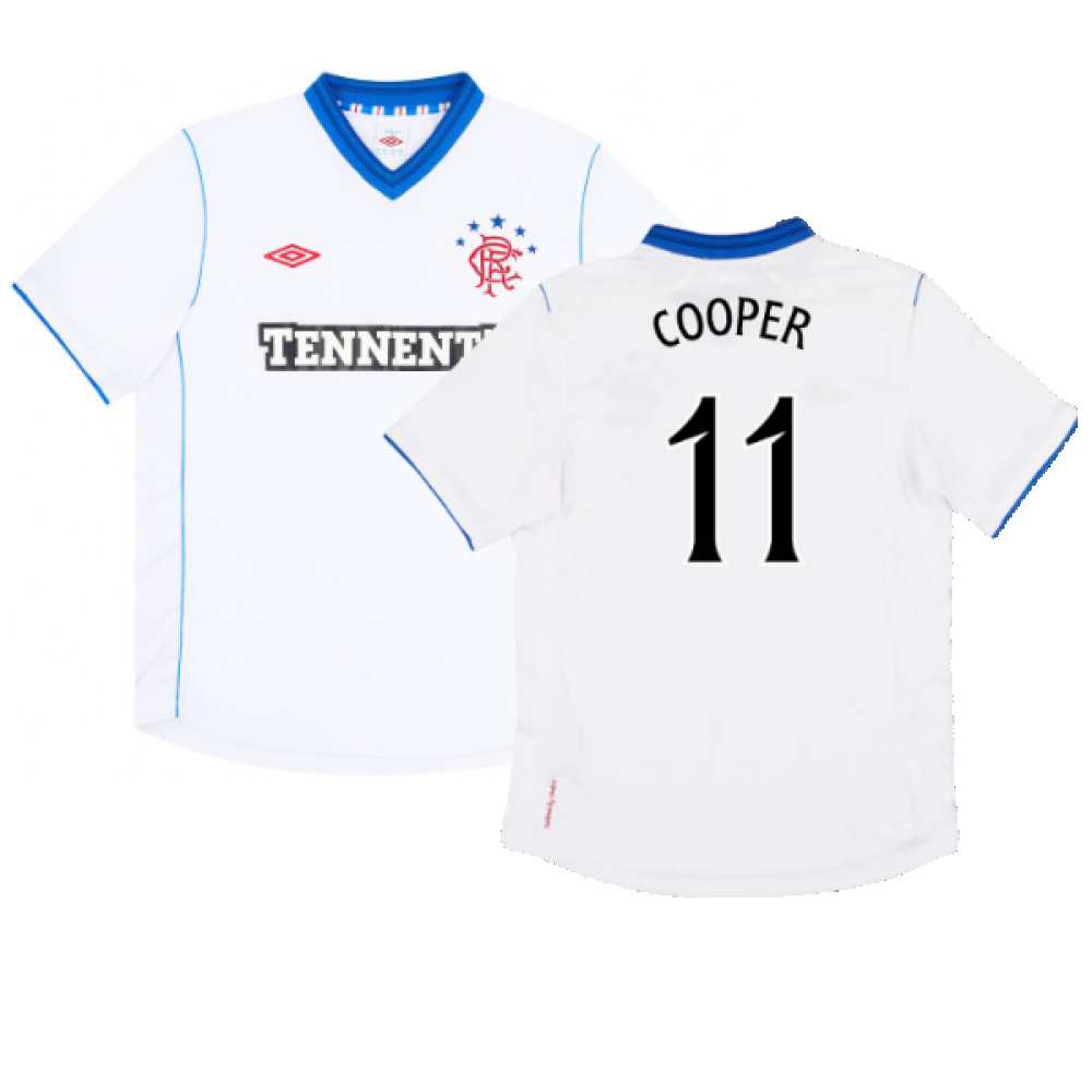 '12-'13 Rangers Away Shirt (M) (Mint) (Cooper 11) Polyester Made By: Umbro Men's White Medium