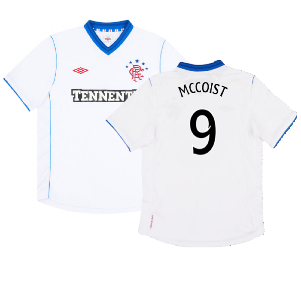 '12-'13 Rangers Away Shirt (M) (Mint) (Mccoist 9) Polyester Made By: Umbro Men's White Medium