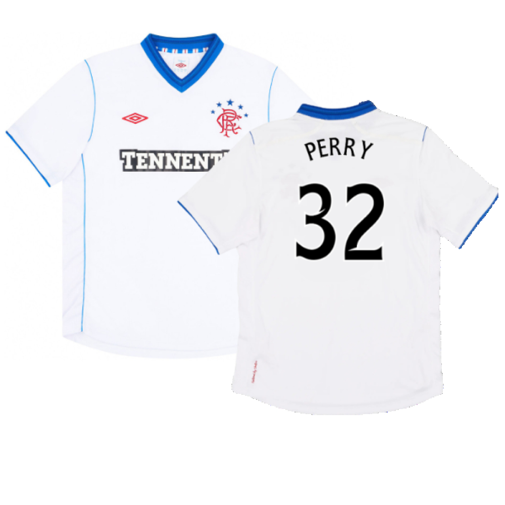 '12-'13 Rangers Away Shirt (M) (Mint) (Perry 32) Polyester Made By: Umbro Men's White Medium