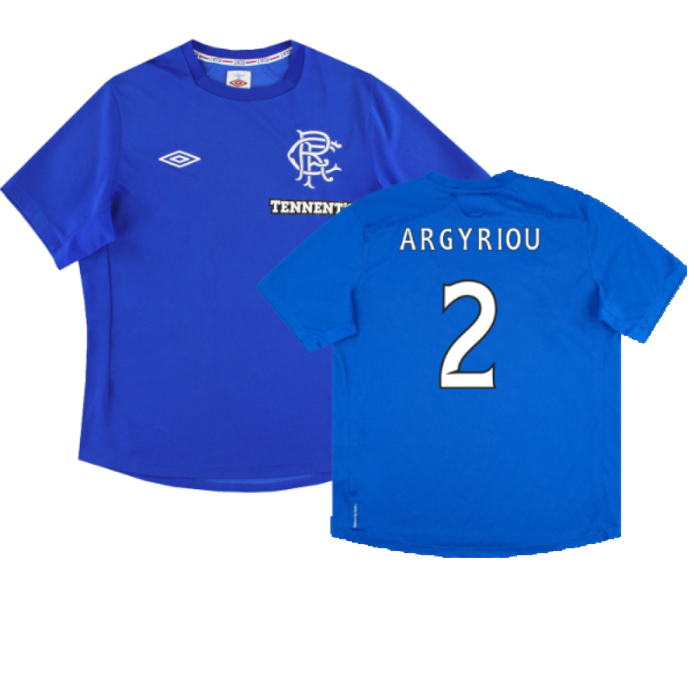 '12-'13 Rangers Home (Excellent) (Argyriou 2) Polyester Made By: Umbro Men's Blue Medium