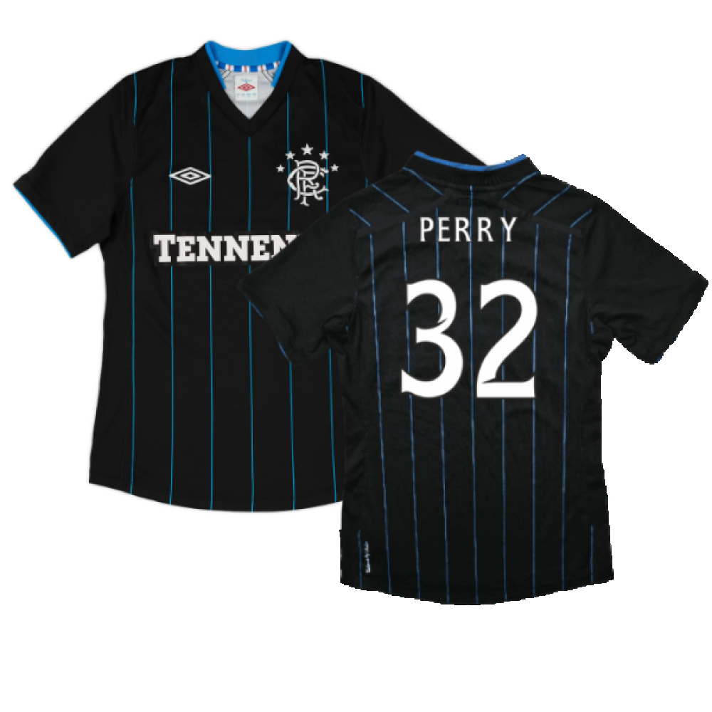 '12-'13 Rangers Third (Excellent) (Perry 32) Polyester Made By: Umbro Men's Black Xxl