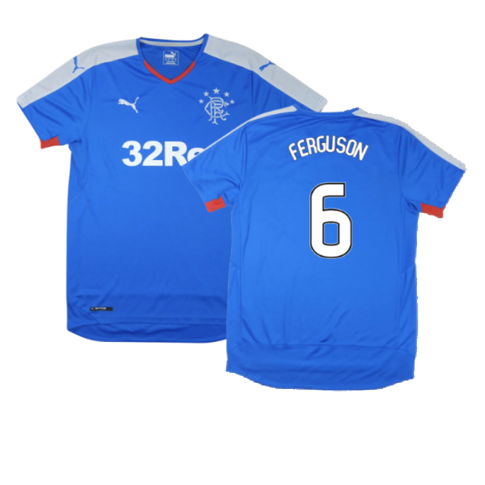 '15-'16 Rangers Home Shirt (S) (Excellent) (Ferguson 6) Polyester Made By: Puma Men's Blue Small