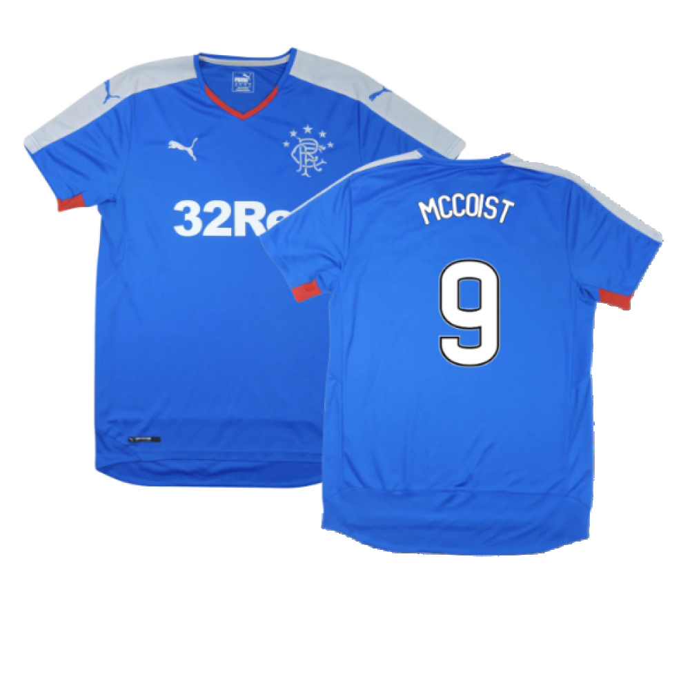 '15-'16 Rangers Home Shirt (S) (Excellent) (Mccoist 9) Polyester Made By: Puma Men's Blue Small