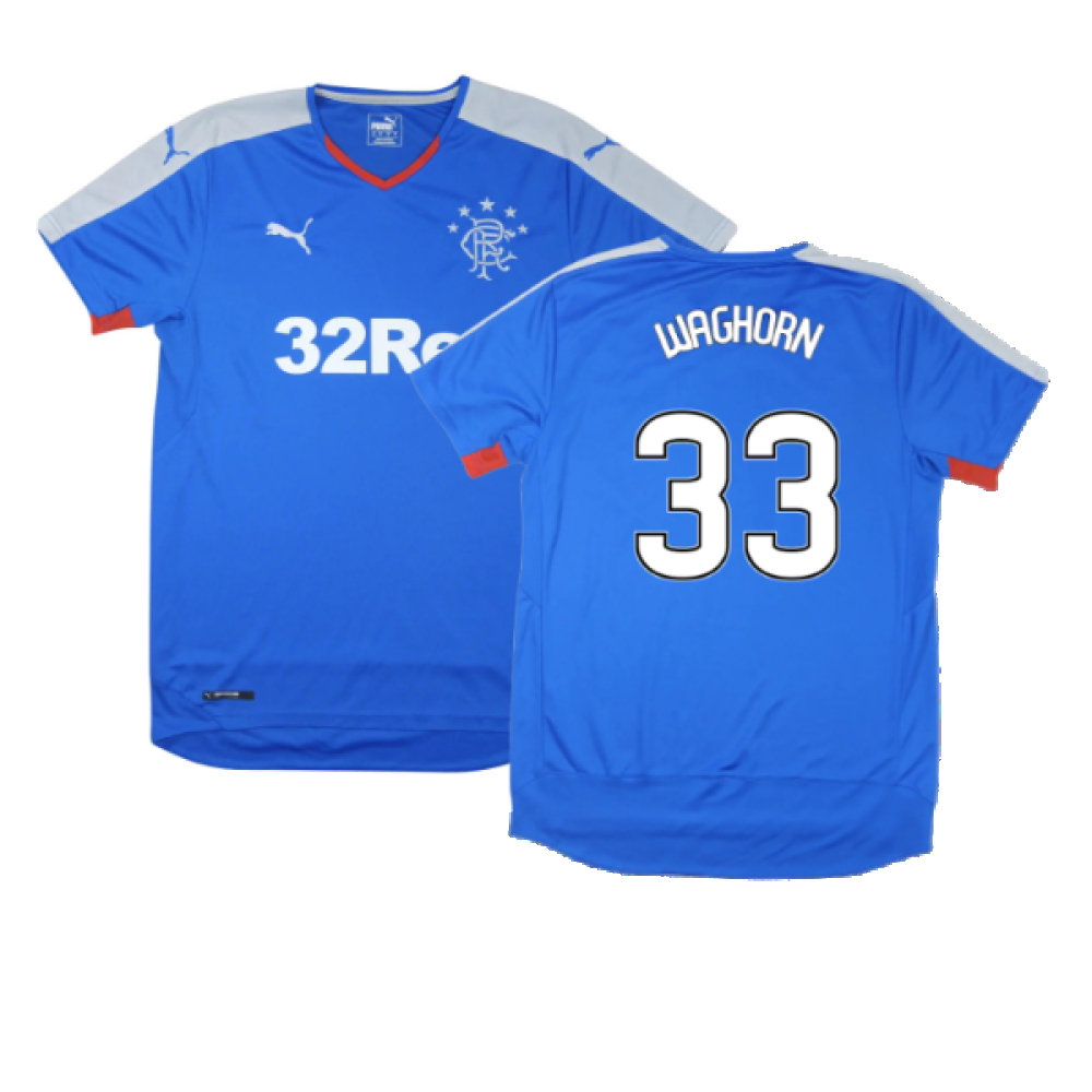 '15-'16 Rangers Home Shirt (S) (Excellent) (Waghorn 33) Polyester Made By: Puma Men's Blue Small