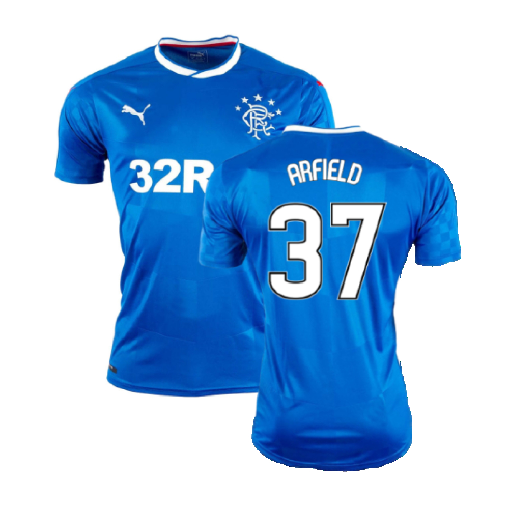 '16-'18 Rangers Home Shirt ) (Mint) (Arfield 37) Polyester Made By: Puma Men's Blue Extra Large