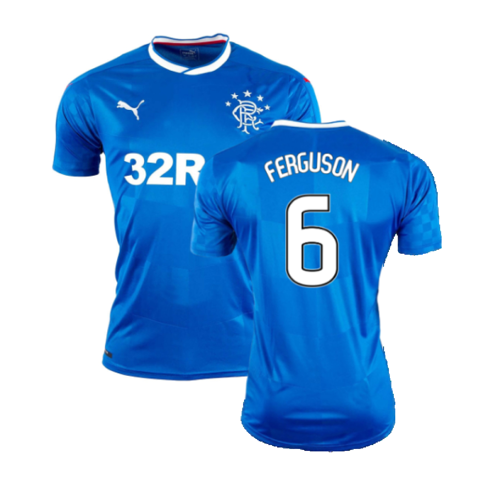 '16-'18 Rangers Home Shirt ) (Mint) (Ferguson 6) Polyester Made By: Puma Men's Blue Extra Large