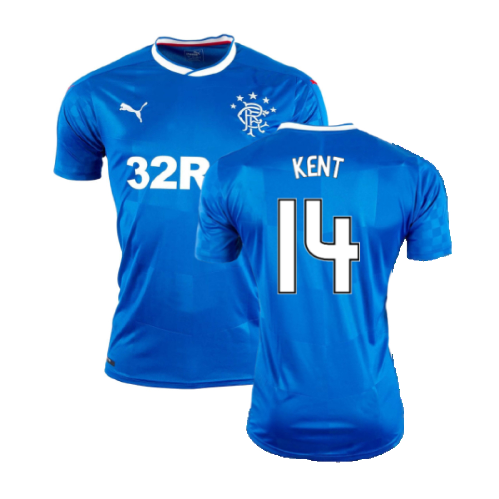 '16-'18 Rangers Home Shirt ) (Excellent) (Kent 14) Polyester Made By: Puma Men's Blue Extra Large