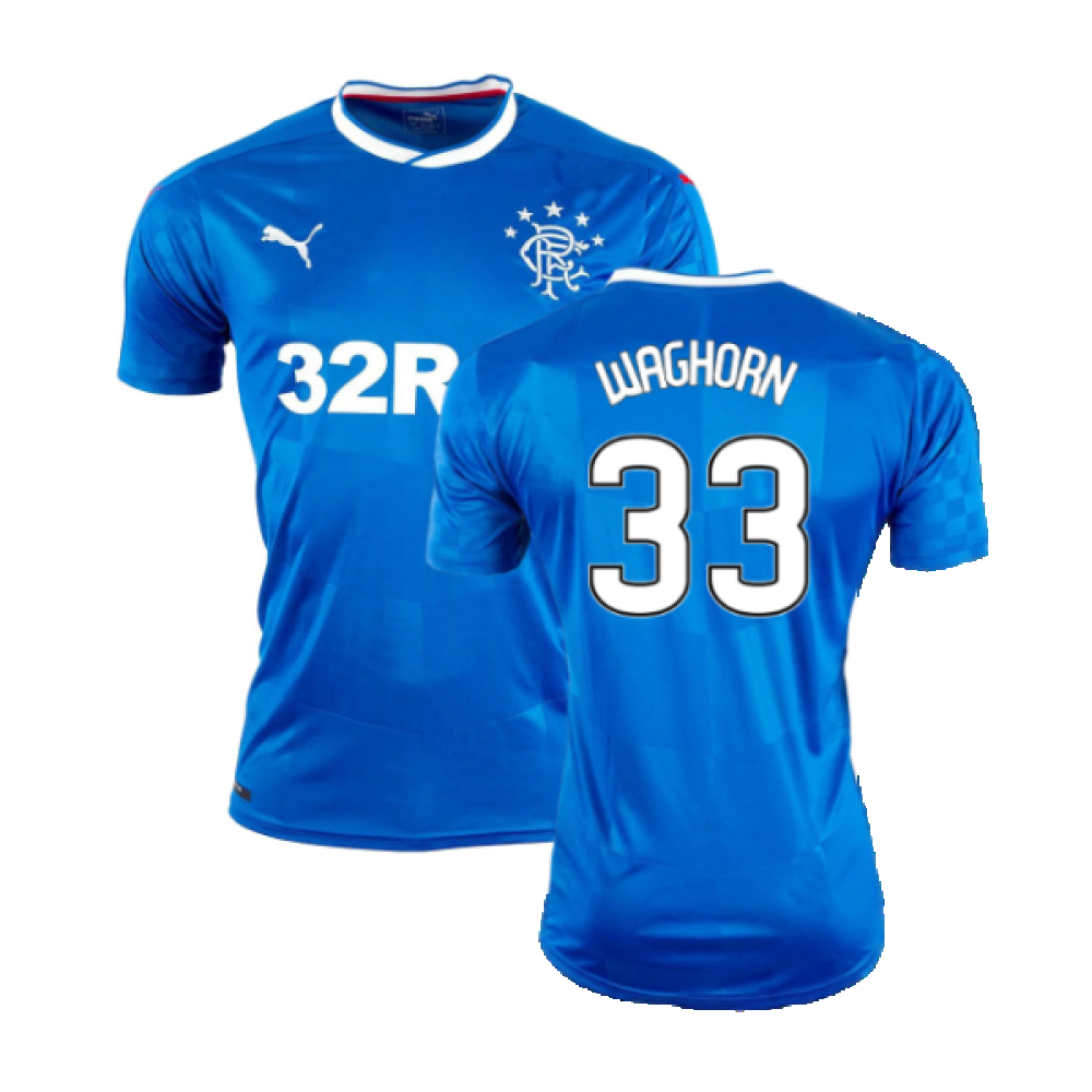 '16-'17 Rangers Home Shirt ) (Very Good) (Waghorn 33) Polyester Made By: Puma Men's Blue Extra Large