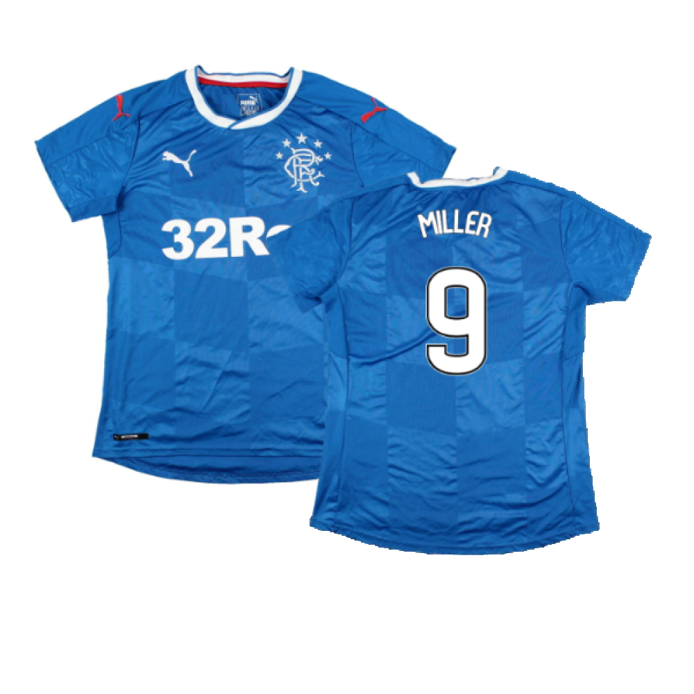 '16-'18 Rangers \\\'S Home Shirt ( 12) (Excellent) (Miller 9) Polyester Made By: Puma Women's Blue Medium