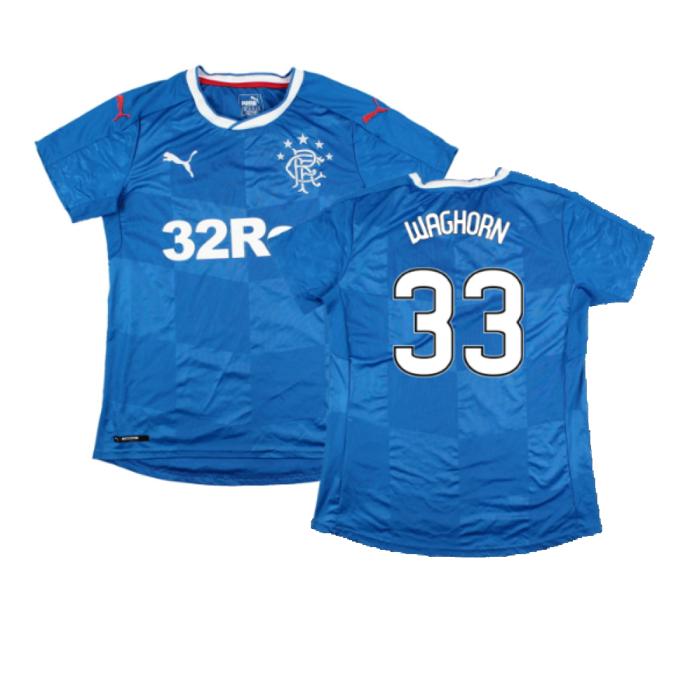 '16-'18 Rangers \\\'S Home Shirt ( 12) (Excellent) (Waghorn 33) Polyester Made By: Puma Women's Blue Medium