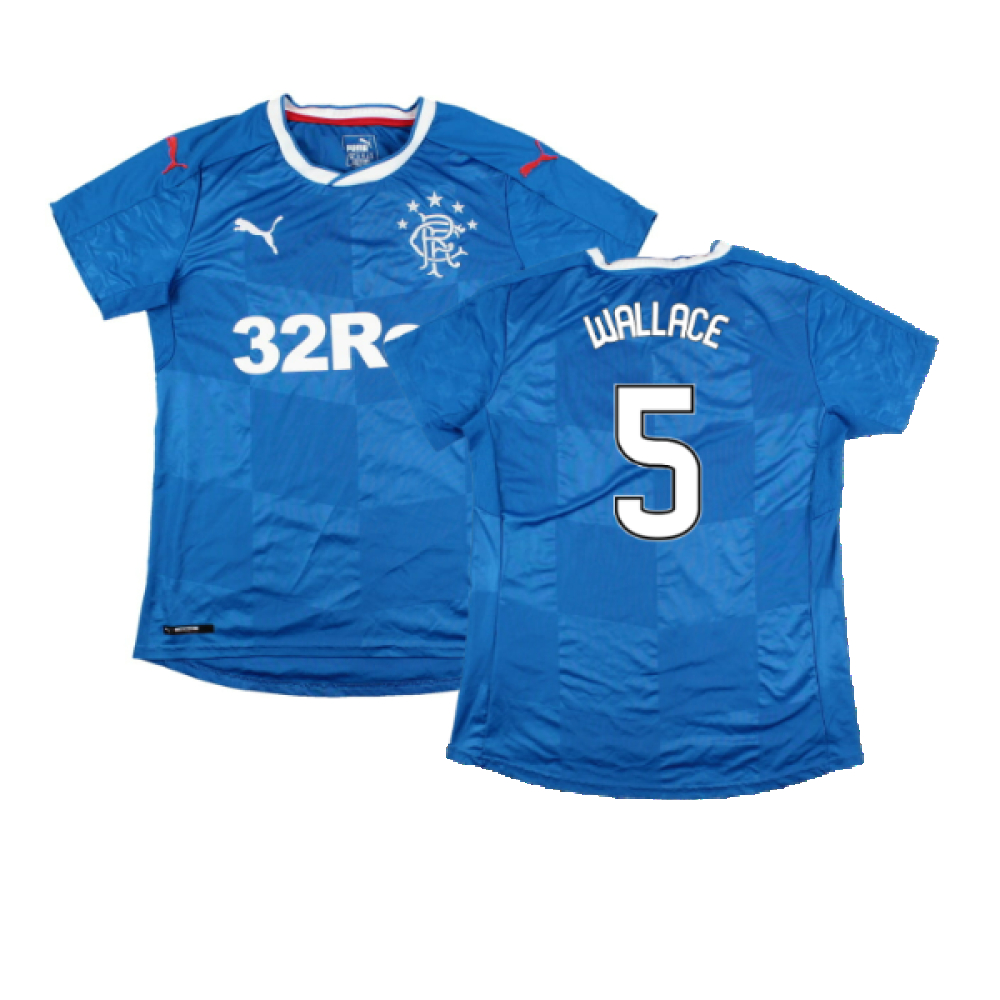'16-'18 Rangers \\\'S Home Shirt ( 12) (Excellent) (Wallace 5) Polyester Made By: Puma Women's Blue Medium