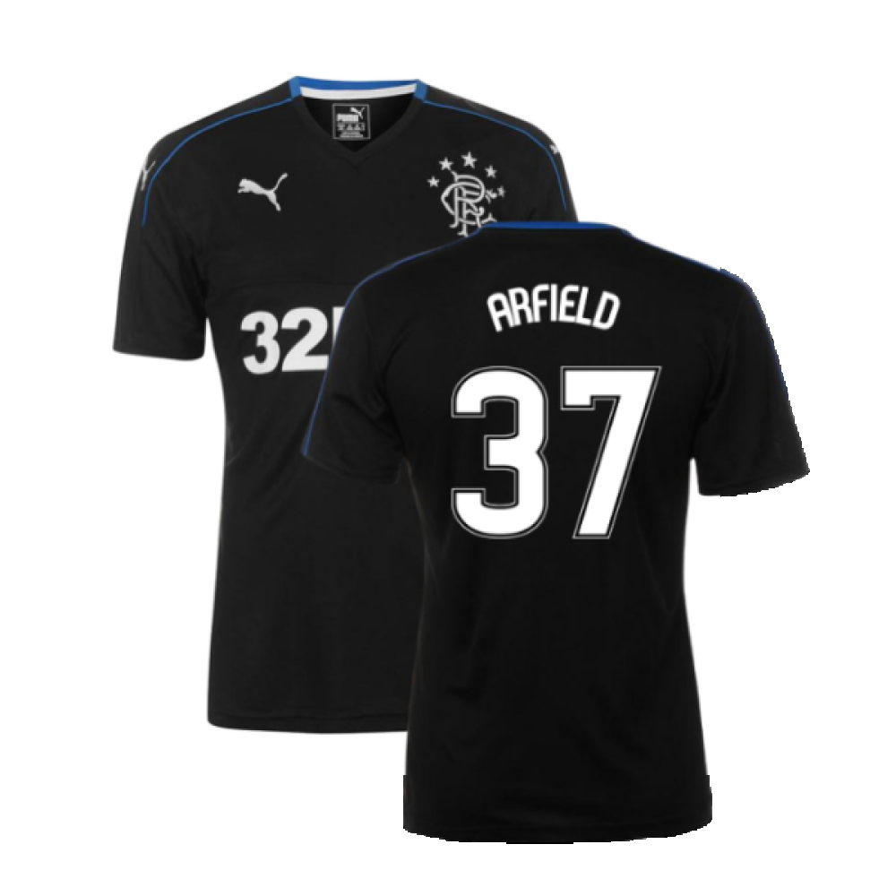 '17-'18 Rangers Third Shirt ) (Mint) (Arfield 37) Polyester Made By: Puma Men's Black Xxl