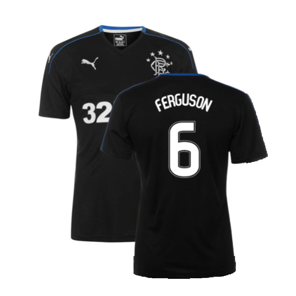 '17-'18 Rangers Third Shirt ) (Mint) (Ferguson 6) Polyester Made By: Puma Men's Black Xxl