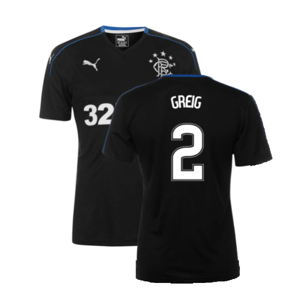 '17-'18 Rangers Third Shirt ) (Mint) (Greig 2) Polyester Made By: Puma Men's Black Xxl