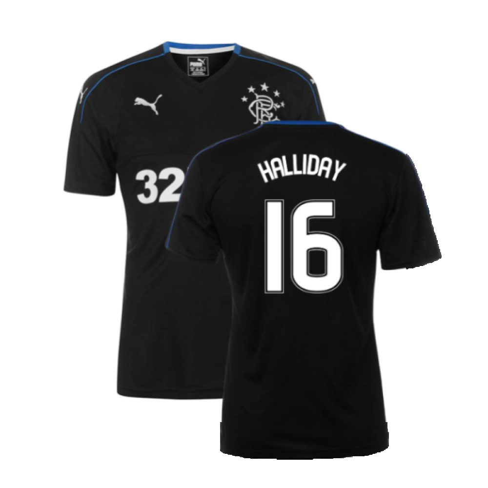 '17-'18 Rangers Third Shirt ) (Mint) (Halliday 16) Polyester Made By: Puma Men's Black Xxl
