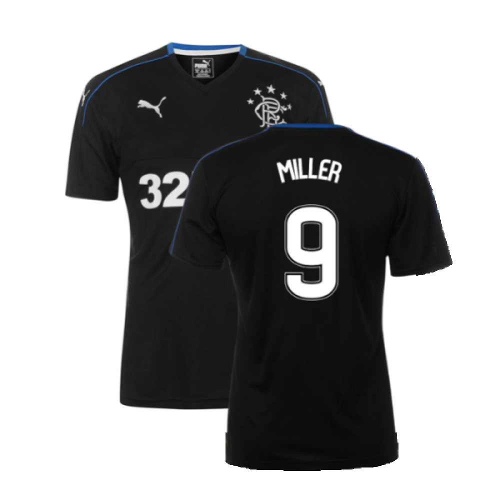 '17-'18 Rangers Third Shirt ) (Mint) (Miller 9) Polyester Made By: Puma Men's Black Xxl