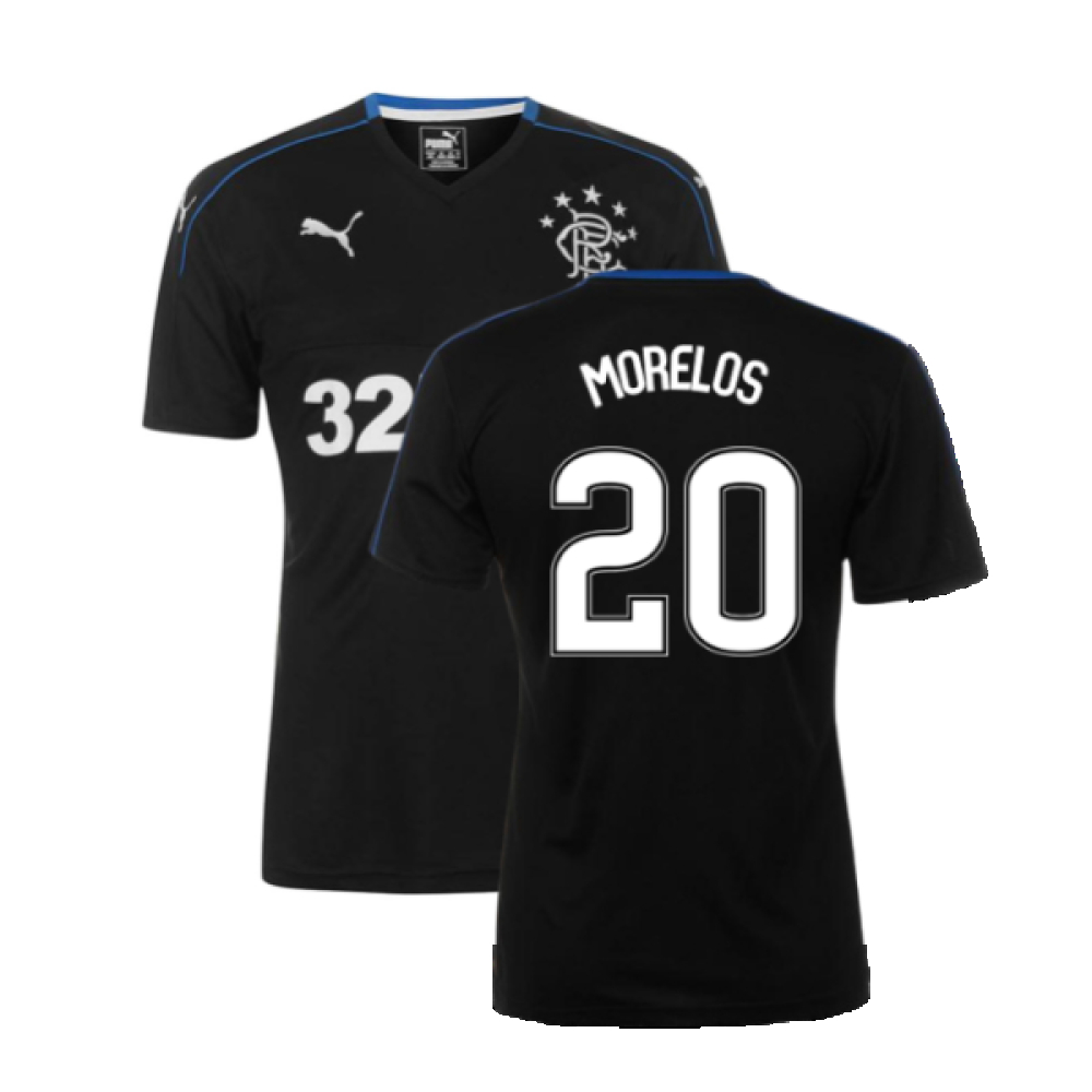 '17-'18 Rangers Third Shirt ) (Mint) (Morelos 20) Polyester Made By: Puma Men's Black Xxl