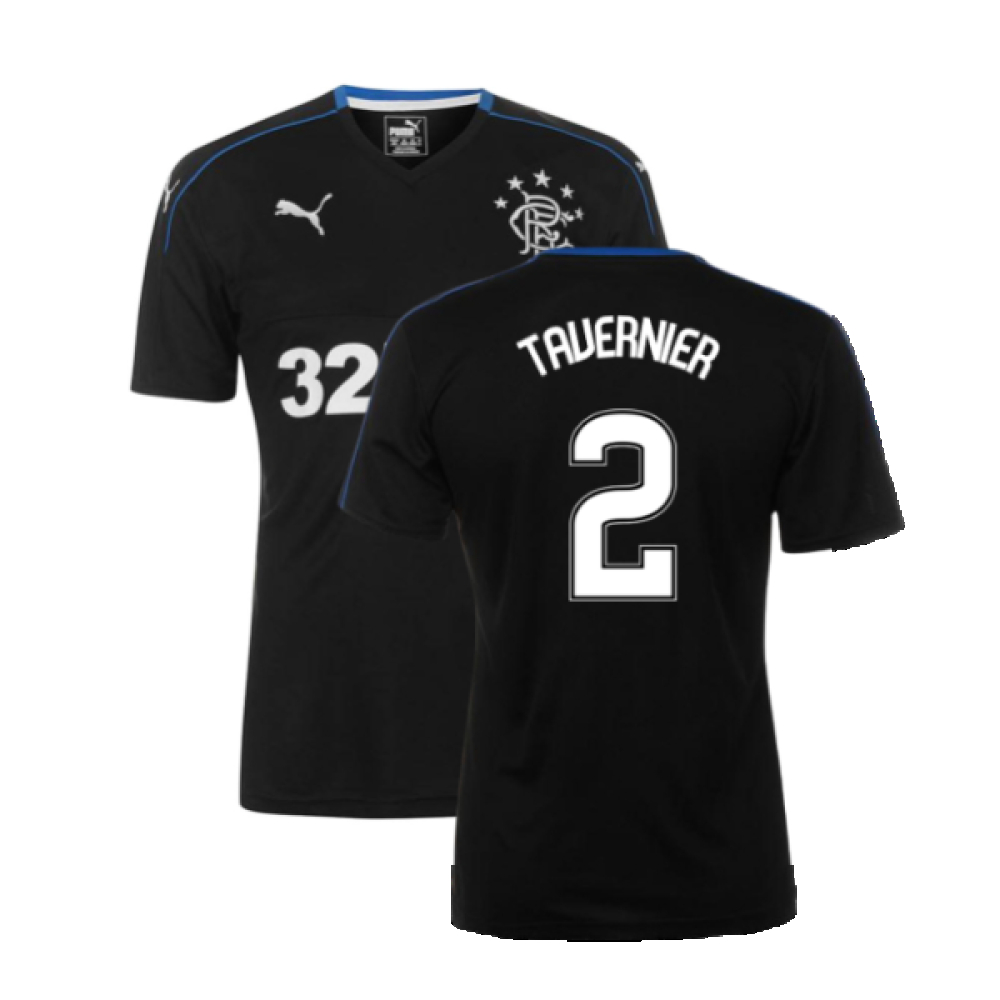 '17-'18 Rangers Third Shirt ) (Mint) (Tavernier 2) Polyester Made By: Puma Men's Black Xxl