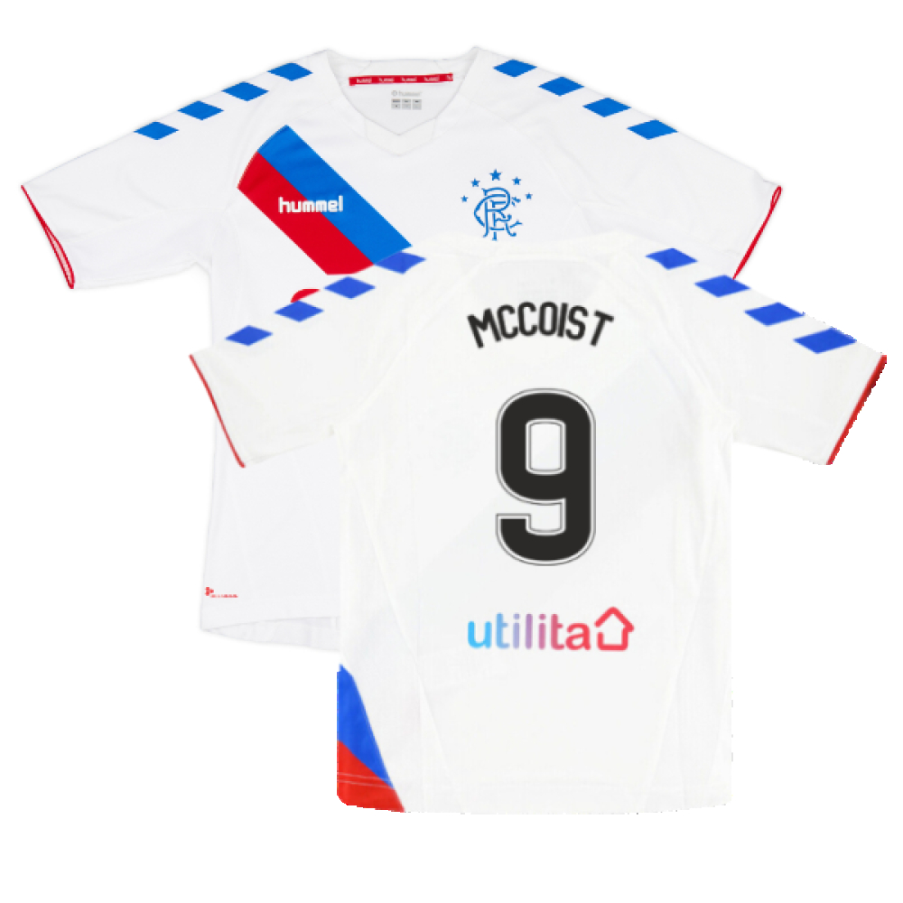 '18-'19 Rangers Away Shirt (S) (Very Good) (Mccoist 9) Polyester Made By: Hummel Men's White Small