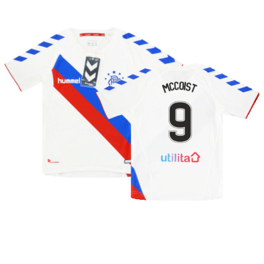 '18-'19 Rangers Away Shirt (Sponsorless) (Sb) (Bnwt) (Mccoist 9) Kids Polyester Made By: Hummel Unisex Kids White Small