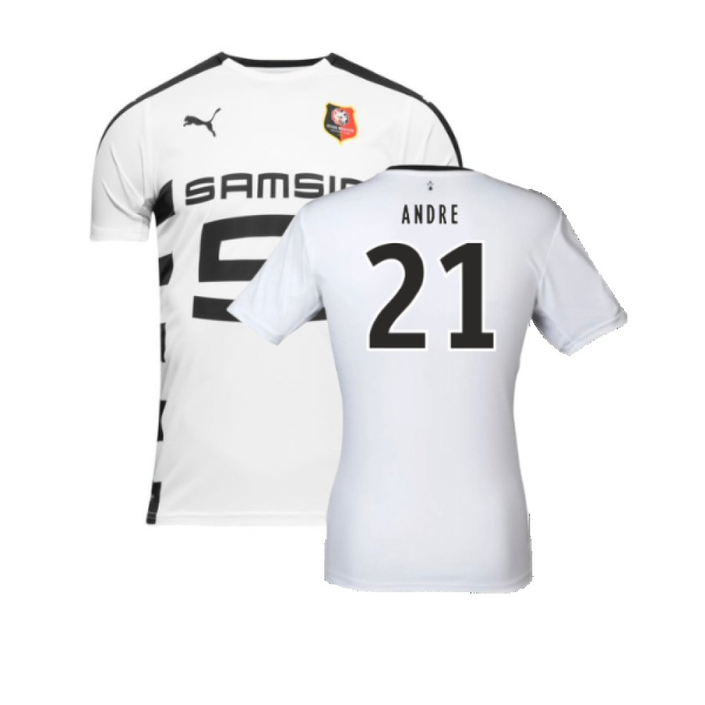 '16-'17 Rennes Away Shirt ) (Mint) (Andre 21) Polyester Made By: Puma Men's White 3XL
