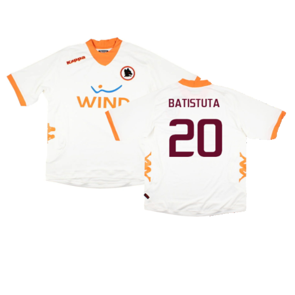 '11-'12 Roma Away Shirt ) (Bnwt) (Batistuta 20) Polyester Made By: Kappa Men's White Extra Large