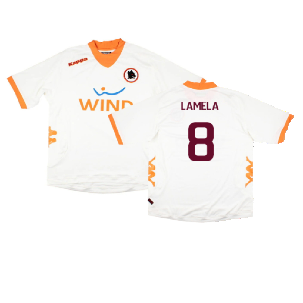 '11-'12 Roma Away Shirt ) (Bnwt) (Lamela 8) Polyester Made By: Kappa Men's White Extra Large