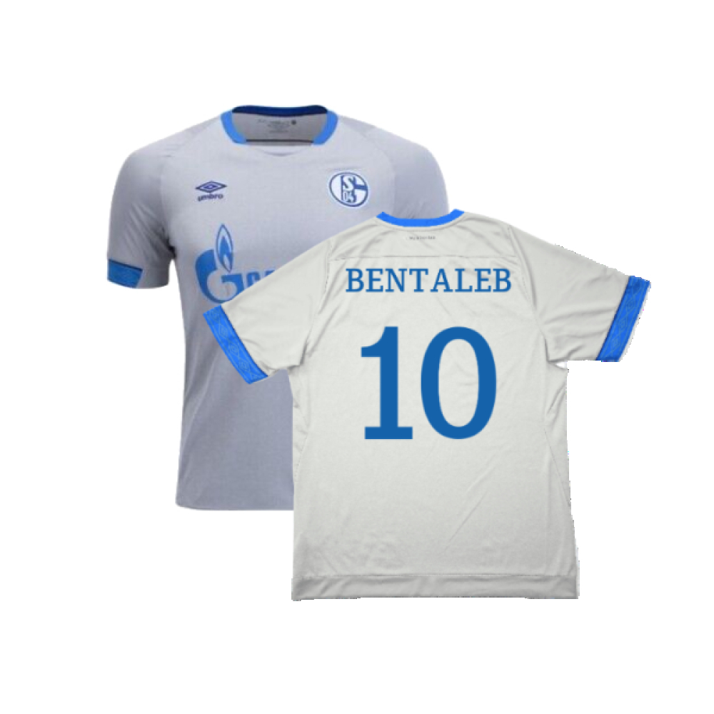 '18-'19 Schalke Away Shirt (Excellent) (Bentaleb 10) Polyester Darren Bent Schalke 04 Made By: Umbro Men's Grey Small