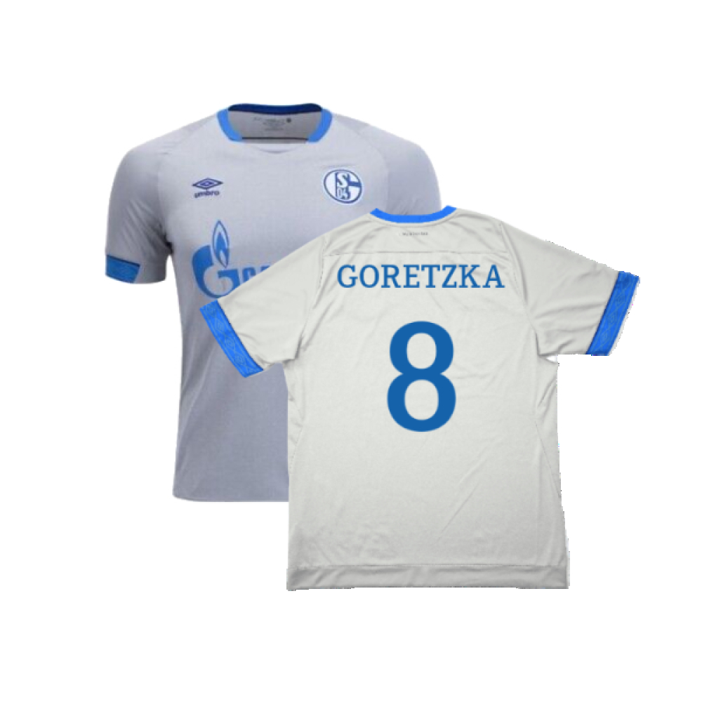 '18-'19 Schalke Away Shirt (Excellent) (Goretzka 8) Polyester Schalke 04 Made By: Umbro Men's Grey Small