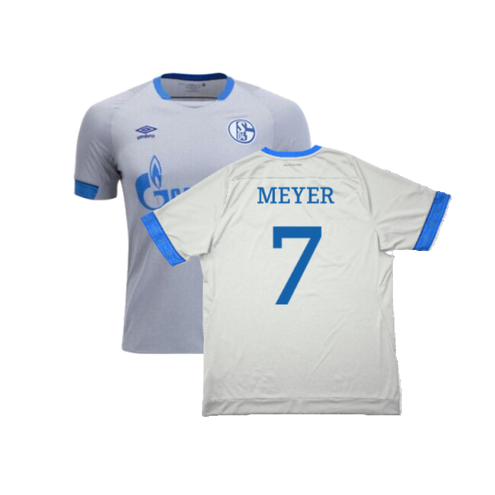 '18-'19 Schalke Away Shirt (Excellent) (Meyer 7) Polyester Schalke 04 Made By: Umbro Men's Grey Small