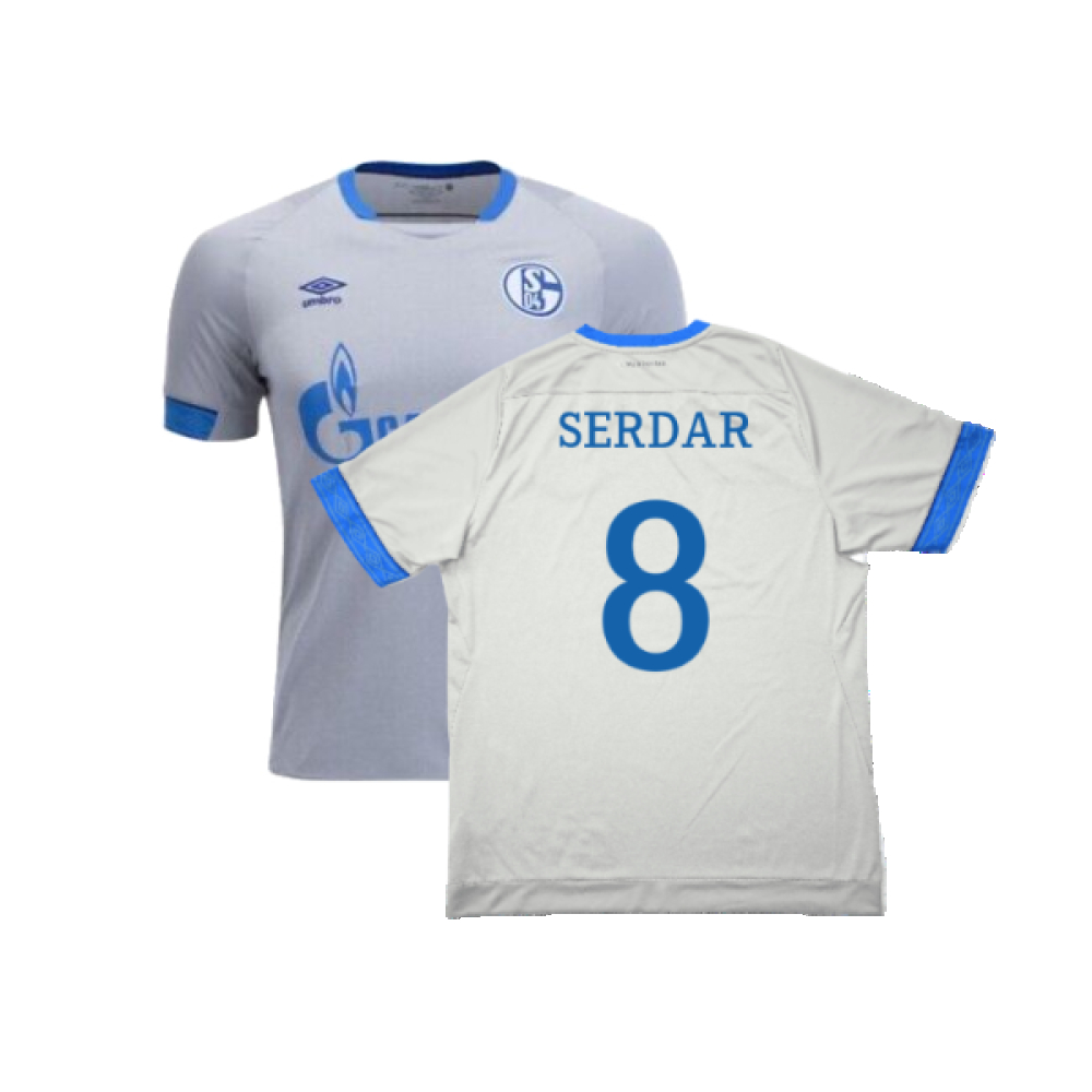 '18-'19 Schalke Away Shirt (Excellent) (Serdar 8) Polyester Schalke 04 Made By: Umbro Men's Grey Small