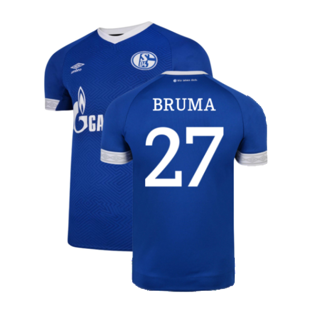 '18-'19 Schalke Home Shirt ) (Excellent) (Bruma 27) Polyester Schalke 04 Made By: Umbro Men's Blue Xxl